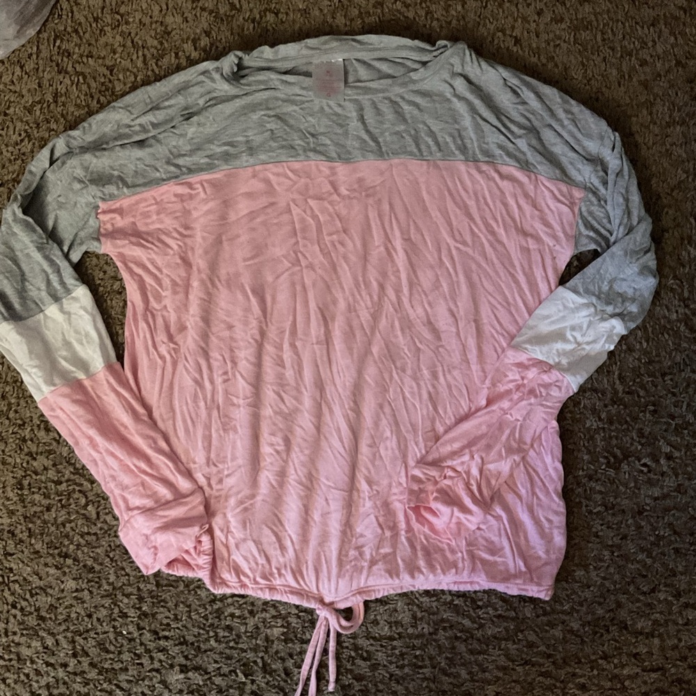 No Boundaries Pink and Gray Top